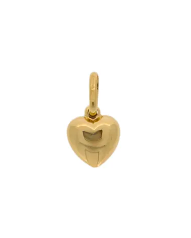 18CT Y/G HEART CHARM 8mm